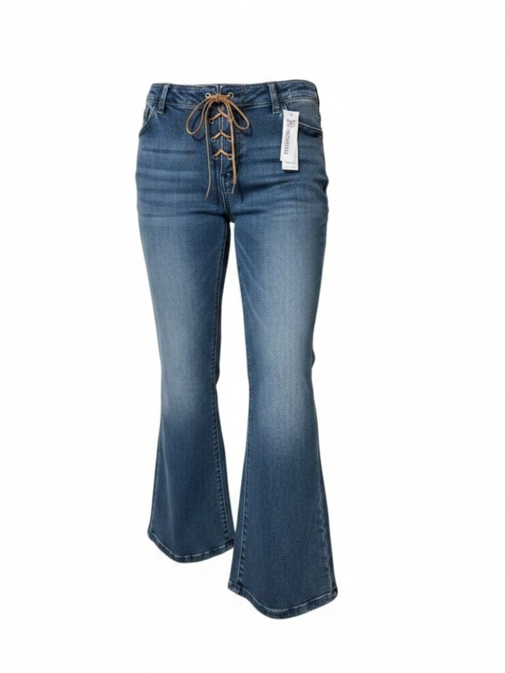 No Boundaries Womens Lace Up Waist Bootcut Jeans Size XXL (20) Low Rise Denim